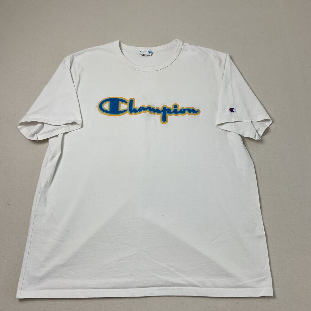 Champion Embroidered Short Sleeve White T Shirt Mens 2XL